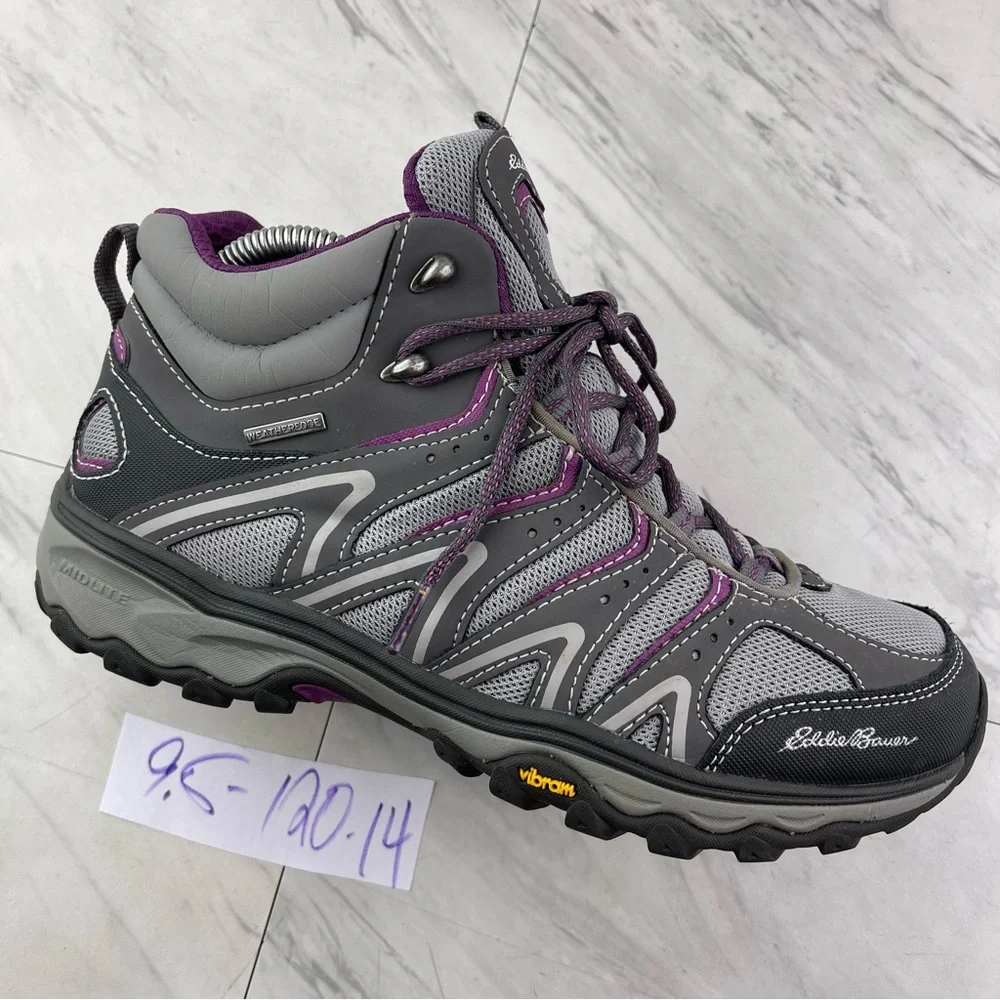 Eddie Bauer Women 9.5 Lukla Pro Hiker Brown Mesh Waterproof Vibram Hiking Boot